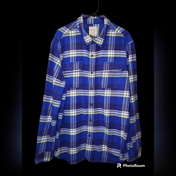 Heritage American Eagle XXL_TTG Shacket Flannel Shirt blue/white/yellow - Picture 10 of 16
